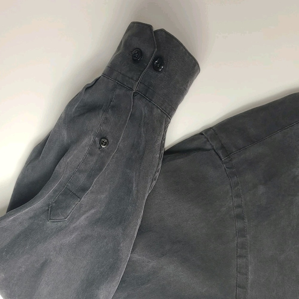 Pronto Uomo Men's Button Up Shirt Large Gray Long Sleeve Tencel Blend - Picture 6 of 7
